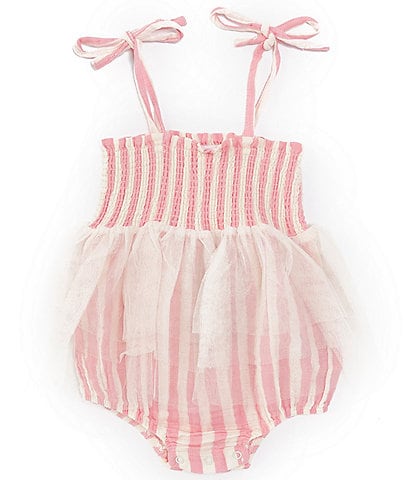Angel Dear Baby Girls Newborn-24 Months Striped Tutu Smocked Bubble