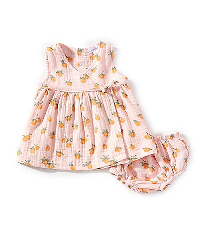 Angel Dear Baby Girls Newborn-24 Months Sweet Clementines Kimono Dress