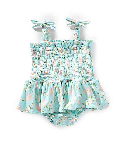 Angel Dear Baby Girls Newborn-24 Months Vintage Daisy Smocked Skirted Bubble