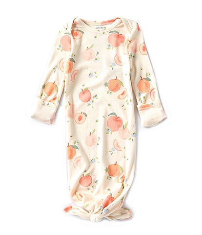 Angel Dear Baby Girls Newborn-3 Months Round Neck Long Sleeve Peaches Gown