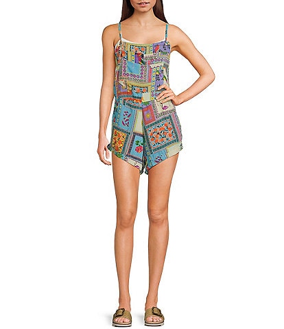 Angie Patchwork Print Romper