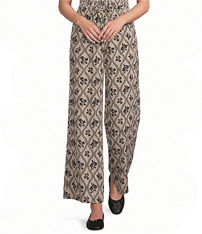 Angie Printed Drawstring Wide Leg Pant