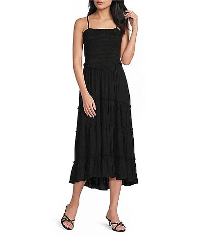 Angie Smocked Bodice Tiered Midi Dress