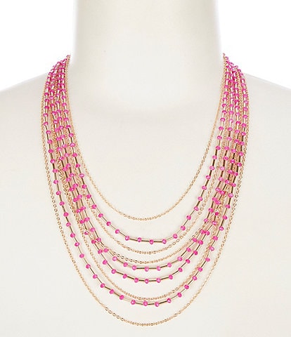 Anna & Ava Beaded and Chain Multi Layer Short Multi-Strand Necklace