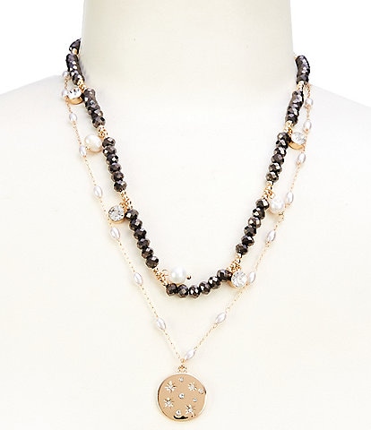 Anna & Ava Beaded and Charm Short Multi-Strand Necklace Set