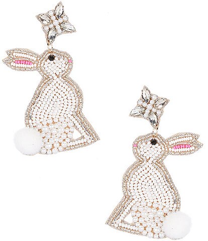 Anna & Ava Beaded Bunny Drop Statement Earrings