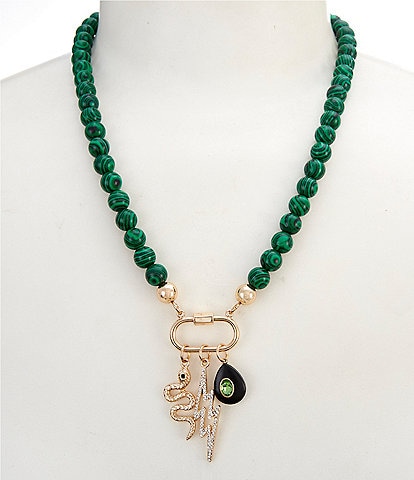 Anna & Ava Beaded Charm Cluster Short Pendant Necklace