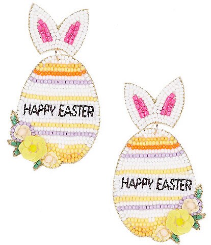 Anna & Ava Beaded Easter Egg Drop Statement Earrings