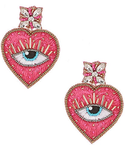 Anna & Ava Beaded Eye Heart Drop Earrings