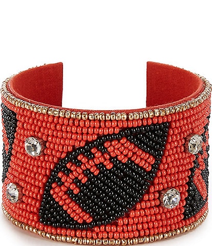 Anna & Ava Beaded Football Cuff Bracelet