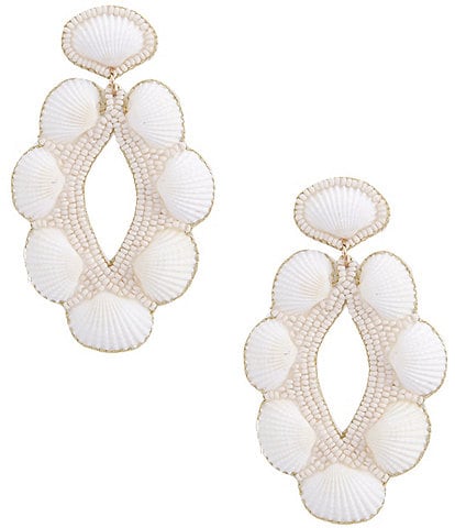 Anna & Ava Beaded Shell Statement Drop Earrings