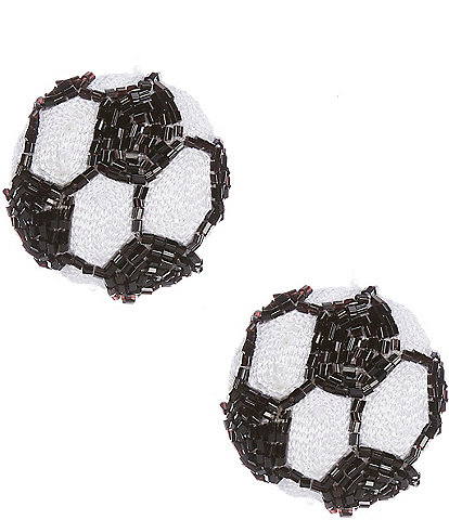 Anna & Ava Beaded Soccer Ball Stud Earrings