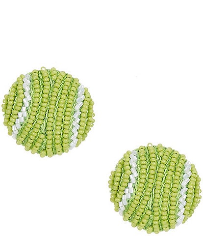 Anna & Ava Beaded Tennis Ball Stud Earrings