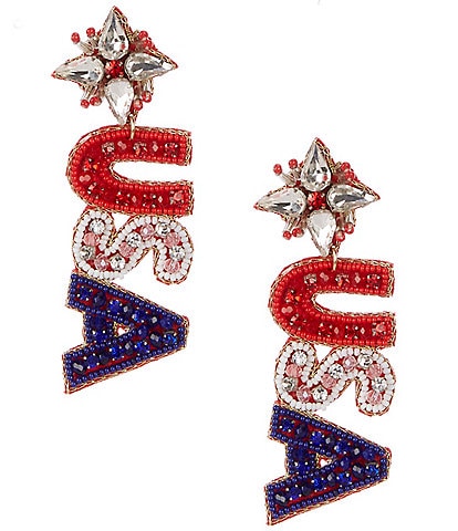 Anna & Ava Beaded USA Americana Drop Earrings
