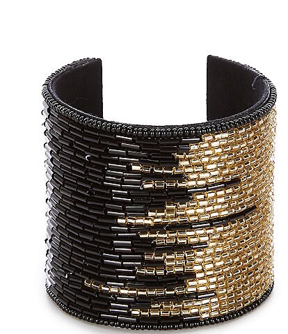 Anna & Ava Black and Gold Beaded Cuff Bracelet