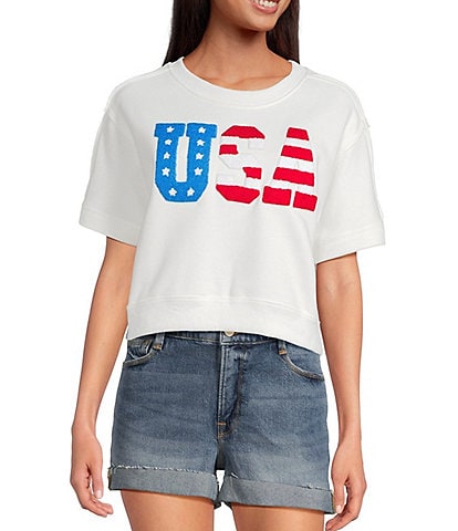 Anna & Ava Block U.S.A Cropped Pullover