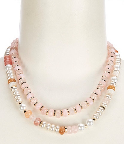 Anna & Ava Blush and Pearl Collar Necklace Set