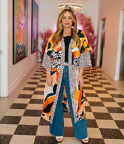 Anna & Ava x Brooke Webb of KBStyled Reese Tropical Patchwork Print Kimono