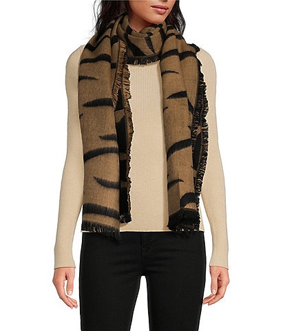 Anna & Ava Brown Animal Stripe Oblong Scarf