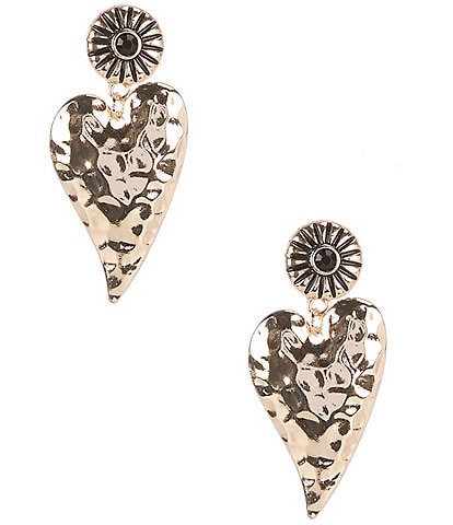 Anna & Ava Burst Heart Molten Drop Earrings