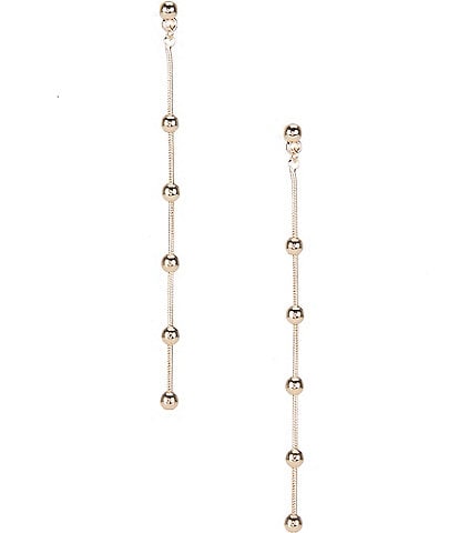 Anna & Ava Chain with Gold Balls Linear Earrings