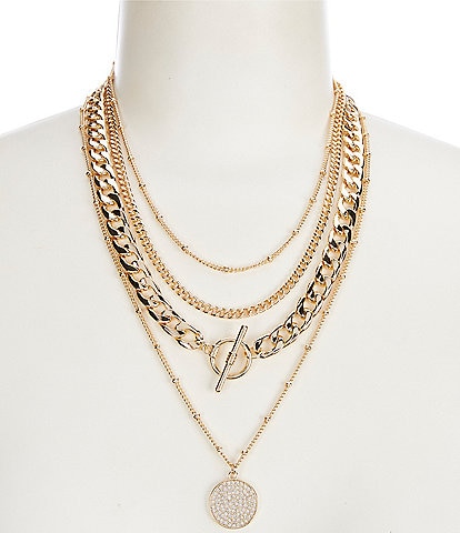 Anna & Ava Charm And Toggle Long Multi-Strand Necklace