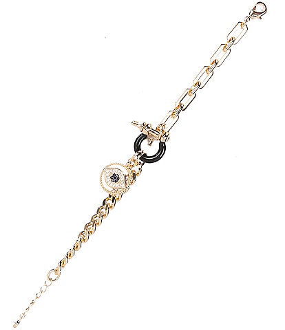 Anna & Ava Charm Cluster Chain Line Bracelet with Toggle