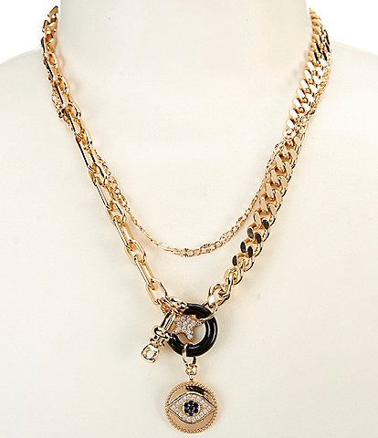 Anna & Ava Charm Cluster Chain Short Multi-Strand Necklace