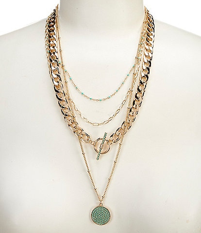 Anna & Ava Charm Short Multi-Strand Necklace