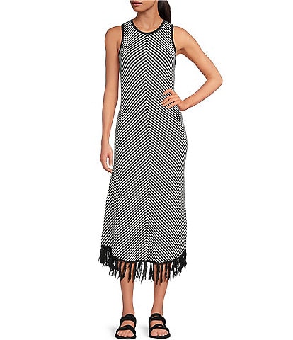 Anna & Ava Chevron Knit Tassel Cover Up