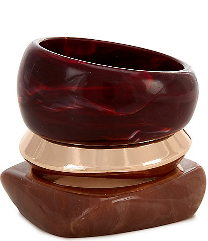 Anna & Ava Chunky Resin Statement Bangle Bracelet Set
