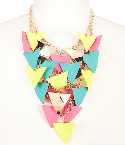 Anna & Ava Coated Triangle Charm Statement Necklace