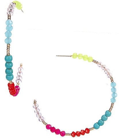 Anna & Ava Colorblock Beaded Hoop Earrings