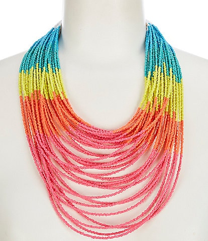 Anna & Ava Colorblock Multi Layer Beaded Statement Necklace