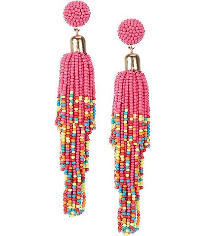 Anna & Ava Colorful Beaded Tassel Statement Earrings