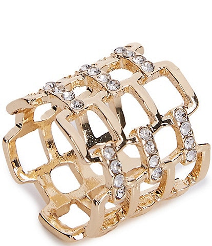 Anna & Ava Crystal Pave Cage Statement Ring