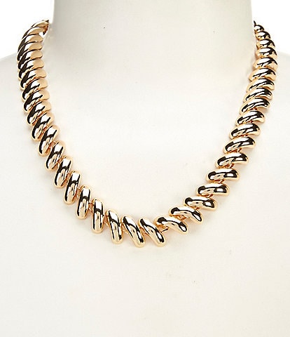 Anna & Ava Curved Bars Sculpted Collar Necklace