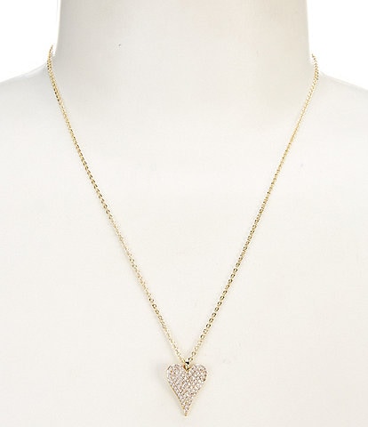 Anna & Ava Crystal Delicate Pave Heart Short Pendant Necklace