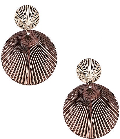 Anna & Ava Double Textured Disk Drop Earrings