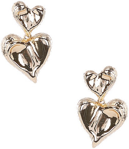 Anna & Ava Double Textured Heart Drop Earrings