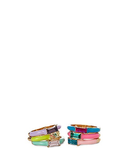 Anna & Ava Enamel and Stone Ring Set