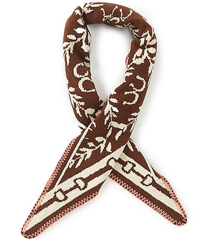 Anna & Ava Equestrian Western Knit Whipstitch Triangle Scarf