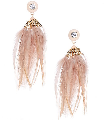 Anna & Ava Feather Crystal Statement Drop Earrings