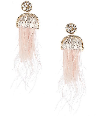 Anna & Ava Crystal Feather Stone Statement Drop Earrings