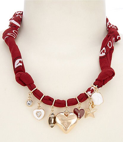 Anna & Ava Game Day Charm Scarf Statement Necklace