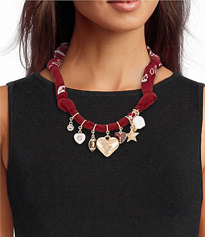 Anna & Ava Game Day Charm Scarf Statement Necklace