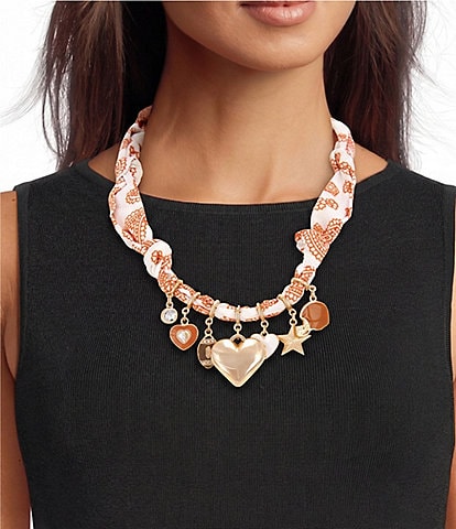 Anna & Ava Game Day Charm Scarf Statement Necklace