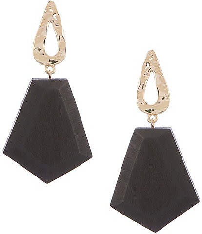 Anna & Ava Geo Wood Statement Drop Earrings