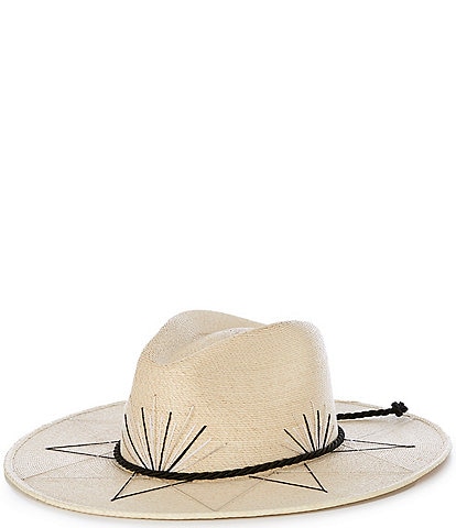 Anna & Ava Geometric Embroidered Palm Panama Hat