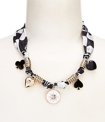 Anna & Ava Graphic Fabric Collar Charm Statement Necklace
